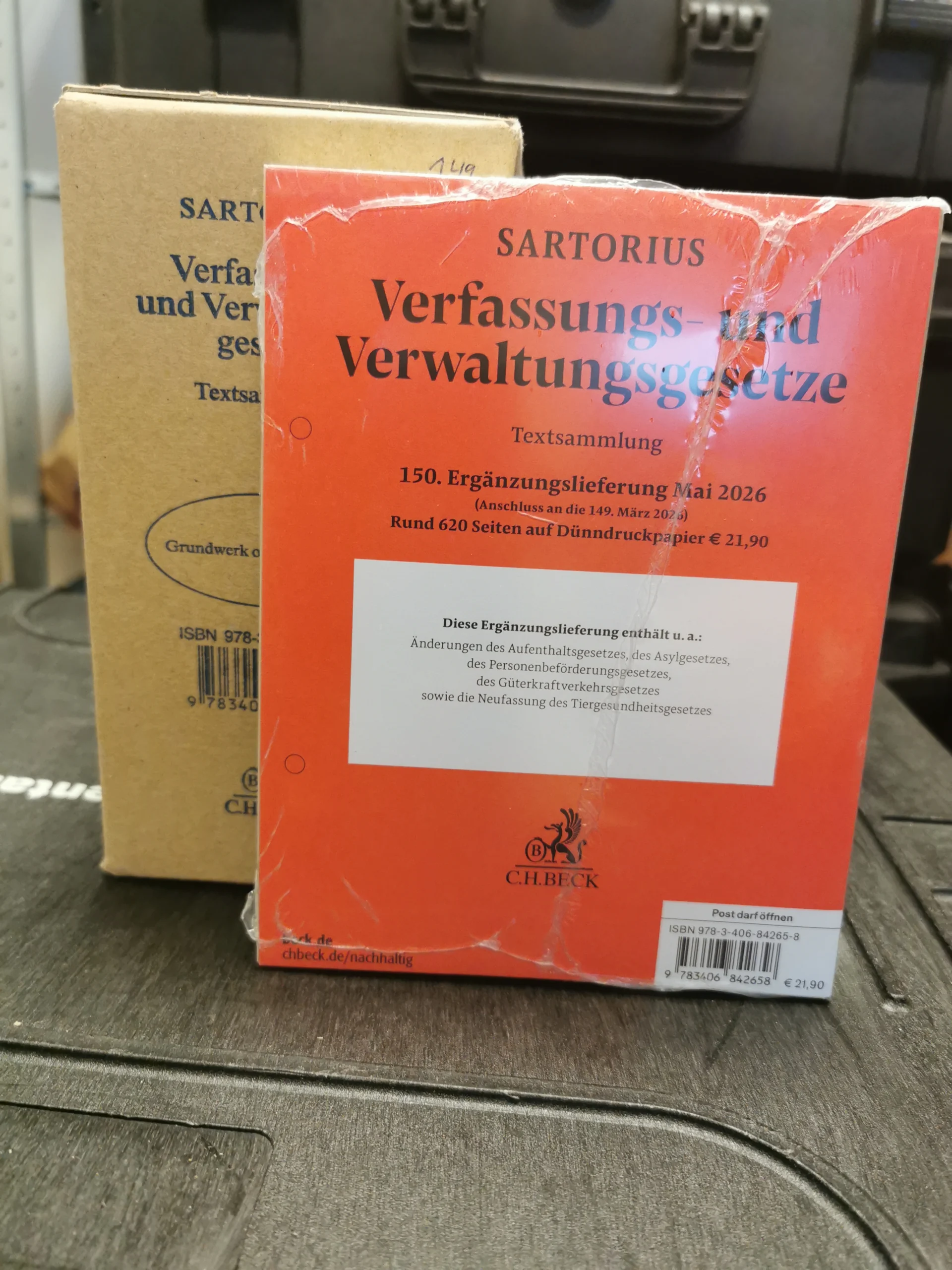 Sartorius Verwaltungs- und Verfassungsgesetze 150. EL + Grundwerk 149. Auflage